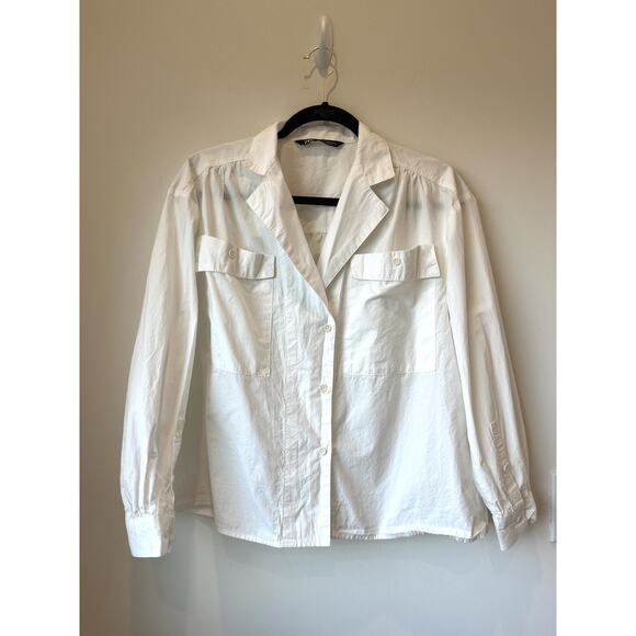 Zara Women’s PAJAMA COLLAR BLOUSE - Picture 1 of 6
